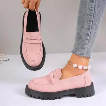 2024 женская новая обувь на толстой подошве, нескользящая плоская обувь, модные удобные мокасины, повседневная легкая женская обувь mujer 36 розовый