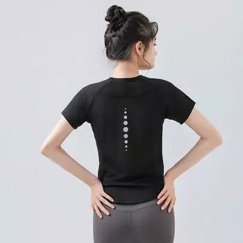 2024 Женская облегающая дышащая быстросохнущая футболка с короткими рукавами для йоги и бега Extra Extra Large