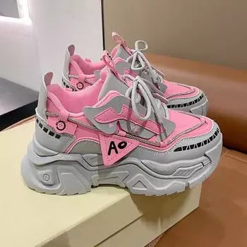 2024 женская обувь, модная повседневная обувь для папы, популярный стиль, модная обувь на платформе, размер 35–40 35 чёрный