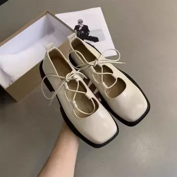 2024 Женская обувь на плоской подошве, летние мокасины, модные женские туфли-лоферы, женские туфли на платформе со шнуровкой, туфли Мэри Джейн 35 коричневый