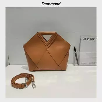 2024 Женская плетеная сумка из натуральной кожи: Стильная высококачественная сумка через плечо и почтальонка большой вместимости Small: 24x9x25cm