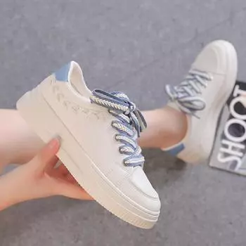 2024 Женская повседневная обувь на платформе, увеличивающая рост, массивные кроссовки для девушек, уличные кроссовки, женская обувь на толстой подошве 36 хаки