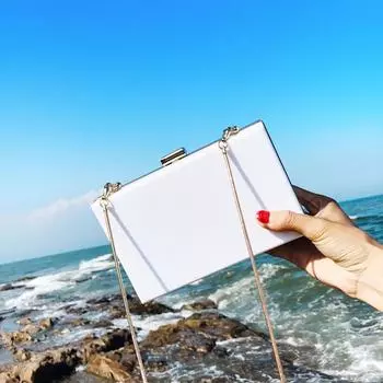 2024 женская прозрачная акриловая сумка через плечо с цепочкой - высококачественная вечерняя сумка через плечо прозрачный