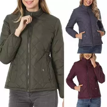 2024 Женская стеганая куртка Куртка Утепленная куртка с карманом M чёрный