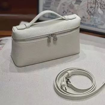 2024 женская сумка через плечо и на плечо из натуральной кожи с зернистой кожей личи - модная сумка и косметичка 19cm