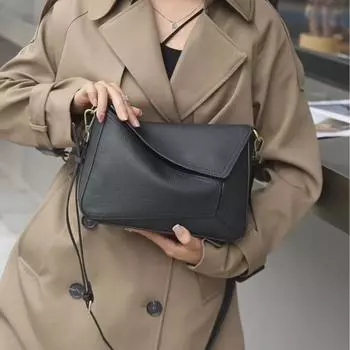 2024 Женская сумка через плечо и сумка-мессенджер из кожи с геометрическим узором