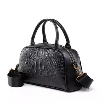 2024 Женская сумка через плечо с рисунком крокодила - Модная сумка-мессенджер большой вместимости 26*10.5*16cm чёрный