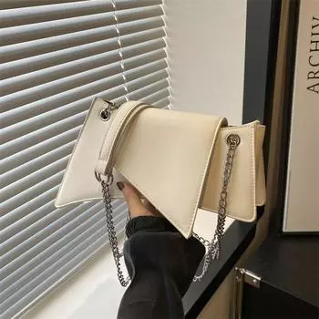 2024 женская сумка индивидуальный дизайн сумка через плечо цепочка косая сумка иностранный стиль досуг летний тренд мода маленькая квадратная сумка чёрный