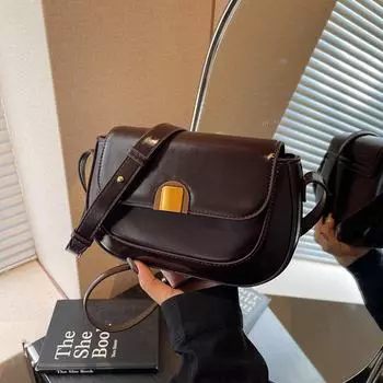 2024 женская сумка-мессенджер высокого класса в стиле ретро красного цвета - стильная маленькая квадратная сумка через плечо 22*6*14 чёрный