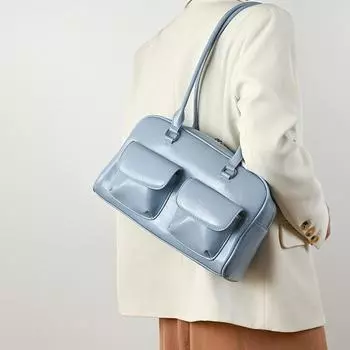 2024 женская сумка-тоут и сумка через плечо из вощеной кожи большой вместимости - повседневная сумка White белый