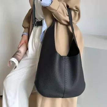 2024 Женская сумка-тоут из натуральной кожи большой вместимости