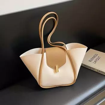 «2024 Женская универсальная высококачественная сумка через плечо: Осенне-зимняя мода. Ручной дизайн. 40*12*23 коричневый