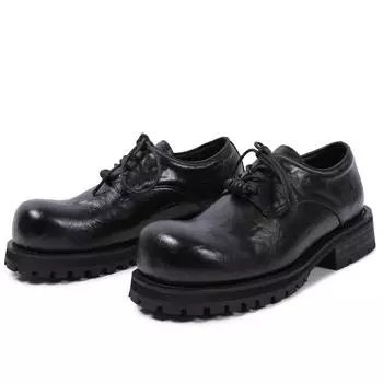 2024 женская весна осень новый британский стиль подчеркивающий эффект кожаные туфли для мужчин однотонные черные hombre деловые повседневные платья F 35 чёрный