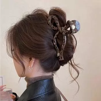 2024 Женская заколка для волос с леопардовым принтом, модная французская элегантная заколка для волос, большие заколки-крабы для волос, корейские аксессуары для волос для девочек One Size