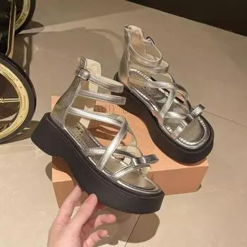 2024 Женские эспадрильи Сандалии с ремешком на щиколотке Удобные тапочки Женская повседневная обувь Дышащие туфли-лодочки на платформе 35 бежевый