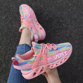 2024 женские дышащие кроссовки повседневная обувь для активного отдыха женские кроссовки женские сетчатые туфли на шнуровке 36 белый