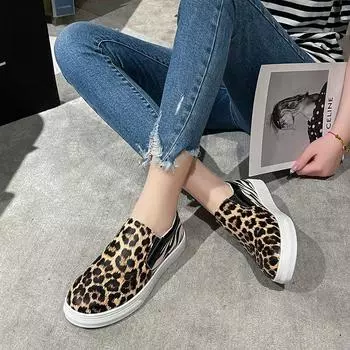 2024 женские кроссовки модные леопардовые принты плоские уличные спортивные скейтборд обувь женская вулканизированная обувь женская обувь 36