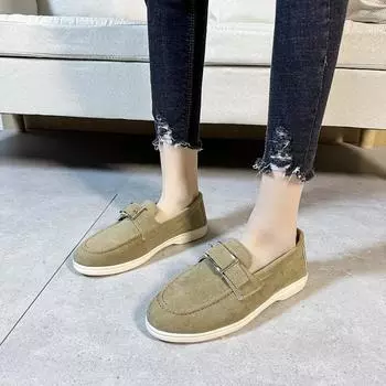 2024 женские лоферы из искусственной замши на плоской подошве, цвет конфет, слипоны на плоской подошве, черные лоферы, женские туфли-оксфорды больших размеров, Zapatos Mujer 35 чёрный