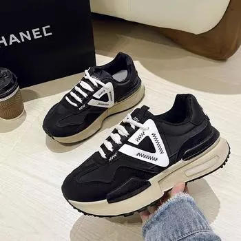 2024 женские массивные кроссовки женские классические роскошные туфли на толстой подошве женские спортивные кроссовки повседневные кроссовки для фитнеса вулканизированные 35 чёрный