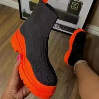 2024 Женские носки Обувь Весна Осень Новинка 2024 Дышащие повседневные ботильоны на танкетке Платформа Ботильоны Zapatos De Mujer Goth 36 белый