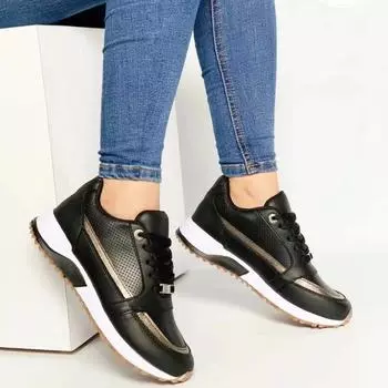 2024 женские повседневные туфли на плоской подошве, большой размер, на толстой подошве, в тон, с круглым носком, на шнуровке, размер 36-43 36 белый