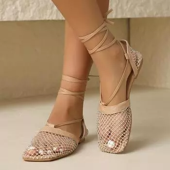 2024 женские роскошные квадратные сетчатые носки с сетчатыми резинками на ногах сандалии 2024 женские цветные ромбовидные плоские сандалии летняя пляжная обувь 35 белый