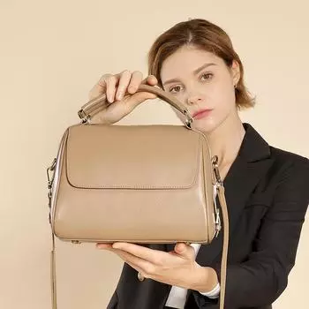 2024 Женские сумки-тоут и сумки-мессенджеры из натуральной кожи большой вместимости абрикосовый