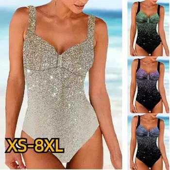 2024 женские танкини с высокой талией, летний новый дизайн, купальник с принтом, купальный костюм, комплект из двух предметов, пляжная одежда XS-8XL S синий