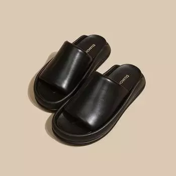 2024 женские тапочки, летние новые тапочки в европейском и американском стиле на толстой подошве, удобные тапочки с мягкой подошвой, домашняя одежда для отдыха на открытом воздухе 35 бежевый