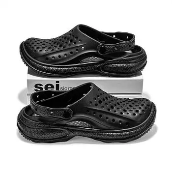 2024 женские тапочки новые водонепроницаемые летние уличные пляжные туфли с большим носком дырявые туфли для женщин и мужчин сандалии обмотанные тапочки 40-41 белый