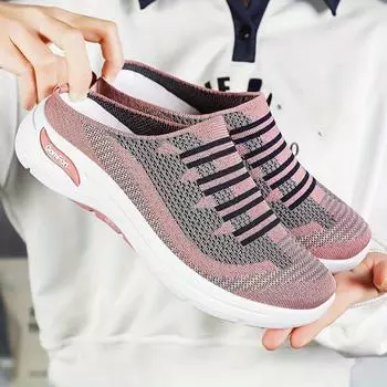 2024 Женские тапочки Сетчатые сандалии Женская обувь Легкие тапочки на танкетке Шлепанцы для женщин Новое поступление 36 розовый