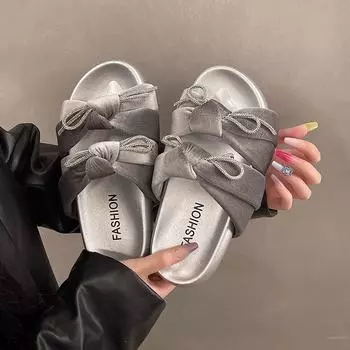 2024 Женские тапочки Высококачественные нескользящие сандалии на плоской подошве Женские черные туфли на плоской подошве с открытой пяткой Женские летние туфли с круглым носком и ремешками 35 чёрный