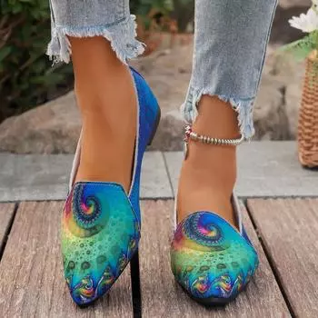 2024 женские туфли большого размера, цветные, с острым носком, с плоской подошвой, с одной педалью, с неглубоким носком, повседневная обувь, ленивые туфли 36 красный