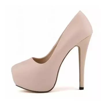 2024 женские туфли-лодочки, сексуальные туфли с круглым носком, высокие каблуки, модные, супер 14 см, платформа, повседневные, тонкие, женские, вечерние, красные, свадебные туфли, большой размер 35 абрикосовый