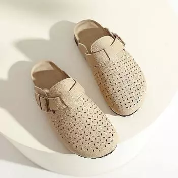 2024 женские закрытые тапочки свиная кожа сандалии сандалии для женщин элегантные садовые сандалии ручной работы мюли сандалии сандалии 35 телесный