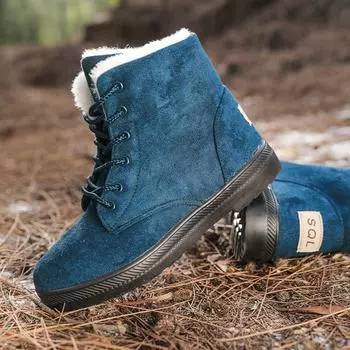 2024 женские зимние теплые хлопковые ботинки плюс толстый хлопок модные износостойкие корейские зимние ботинки женские ботинки 39