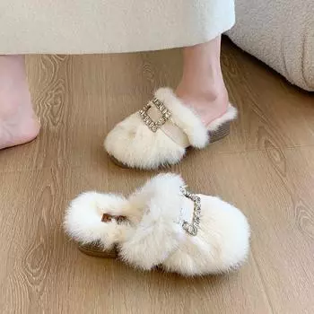 2024 Женские зимние теплые туфли на плоской подошве с кристаллами Повседневная парусиновая обувь Женские прогулочные туфли на плоской подошве Water Diamond Baotou Высокие каблуки 35 чёрный