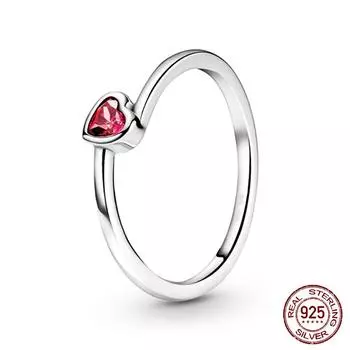 2024 женское кольцо 100% стерлинговое серебро 925 пробы розовое в форме сердца звезда луна снежинка циркон кольцо ювелирные изделия 7