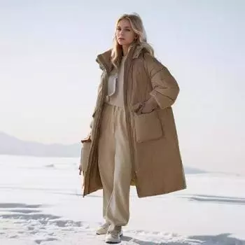 2024 Женское зимнее пальто Женское повседневное с капюшоном утолщенное теплое хлопковое пальто Женские однотонные парки Пальто Демисезонная куртка M хаки