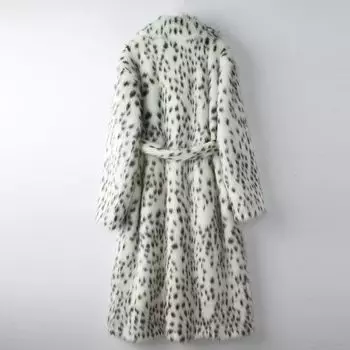 2024 зима новая экологически чистая меховая шуба с леопардовым принтом модная длинная золотая норковая персонализированная шуба S (90-70 kg)