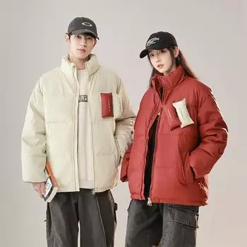 2024 зима новая корейская пара пуховая хлопковая одежда мужчины и женщины с одинаковой одеждой из хлеба свободные хлопковые куртки модные M [Recommended below 55kg] белый