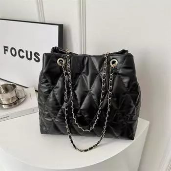 2024 зима новая мода алмазная женская сумка-тоут большой емкости класс пригородная сумка на плечо сумка белый