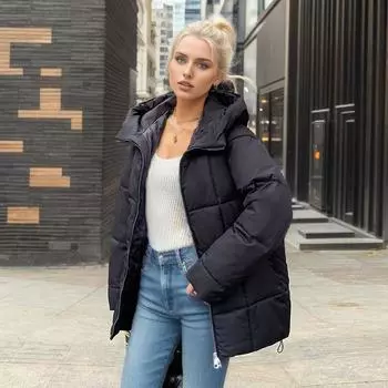 2024 зима новая одежда с хлопковой подкладкой женская корейская версия модная простая средняя и длинная одежда с хлопковой подкладкой женское пальто женское M