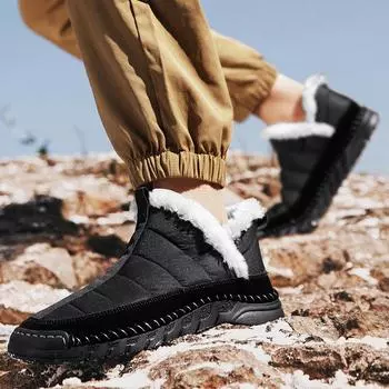 2024 зима новая прямая трансляция Douyin хит продаж теплая мужская обувь для отдыха на открытом воздухе северо-восточная хлопковая обувь 38 чёрный