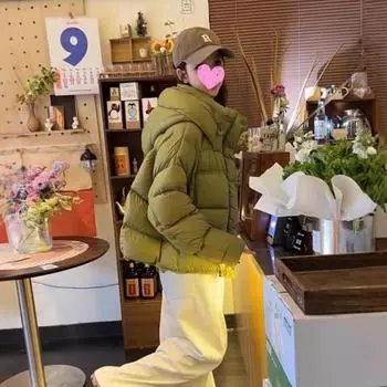 2024 зима новый белый утиный пуховик женский с капюшоном пуховое ощущение утолщенный модный теплый маленький пальто S