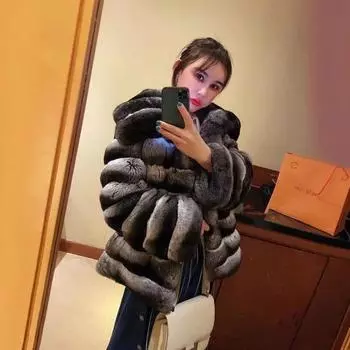 2024 зима новый высококачественный модный женский меховой искусственный мех кролика Рекс шиншилла лацкан меховой жакет короткий женский S80-50 kg