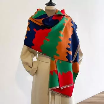 2024 Зима Женский Кашемировый Шарф Пашминовые Шали и Накидки Bufanda Invierno Mujer Теплое Одеяло