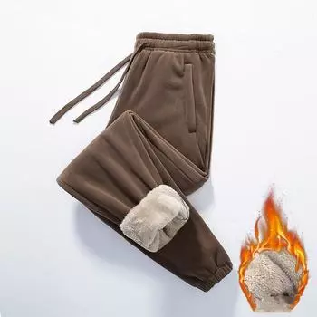 2024 зимние флисовые брюки толстые теплые термобрюки мужские фитнес брюки на шнурке спортивные штаны для бега леггинсы для фитнеса 4XL серый
