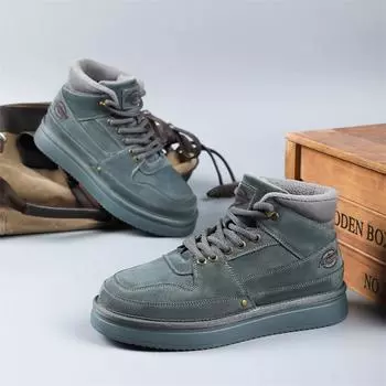 2024 зимние классические замшевые мужские зимние ботинки на толстой подошве противоскользящие устойчивые к холоду высокие ботинки мужские замшевые кожаные туфли с ремешками 38 чёрный