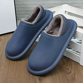 2024 зимние мужские и женские тапочки-сабо, теплые меховые шлепанцы, унисекс, для дома, хлопковая обувь, мужские повседневные шлепанцы из пуха, плюшевые меховые шлепанцы 36-37 бежевый